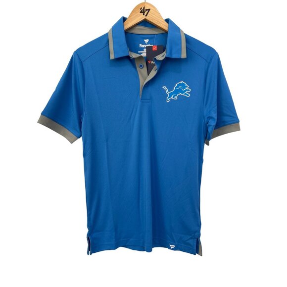 Fanatics NFL Team Apparel Colorblock Short Sleeve Polo Detroit Lions Mens S NEW - Picture 1 of 10